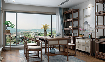 高雅新中式風(fēng)格效果圖案例，靜享詩(shī)意居所