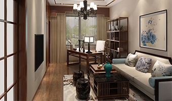 整木定制花鳥古韻新中式風格，別墅全屋效果圖