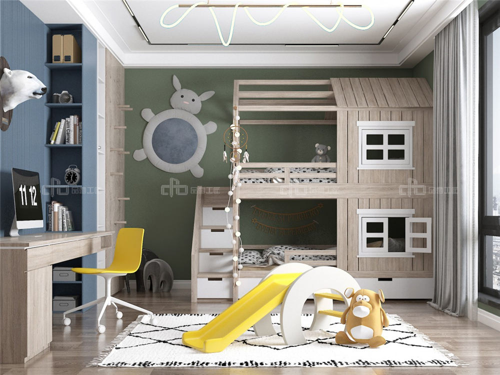 全屋定制設計雙人兒童房怎么樣?(圖1) 整木定制,全屋定制