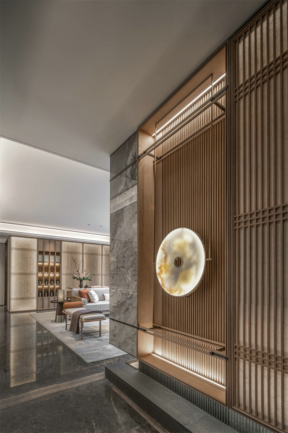 整木定制新中式風(fēng)格,125㎡樣板房賞析(圖3) 整木定制新中式風(fēng)格,125㎡樣板房賞析(圖3)