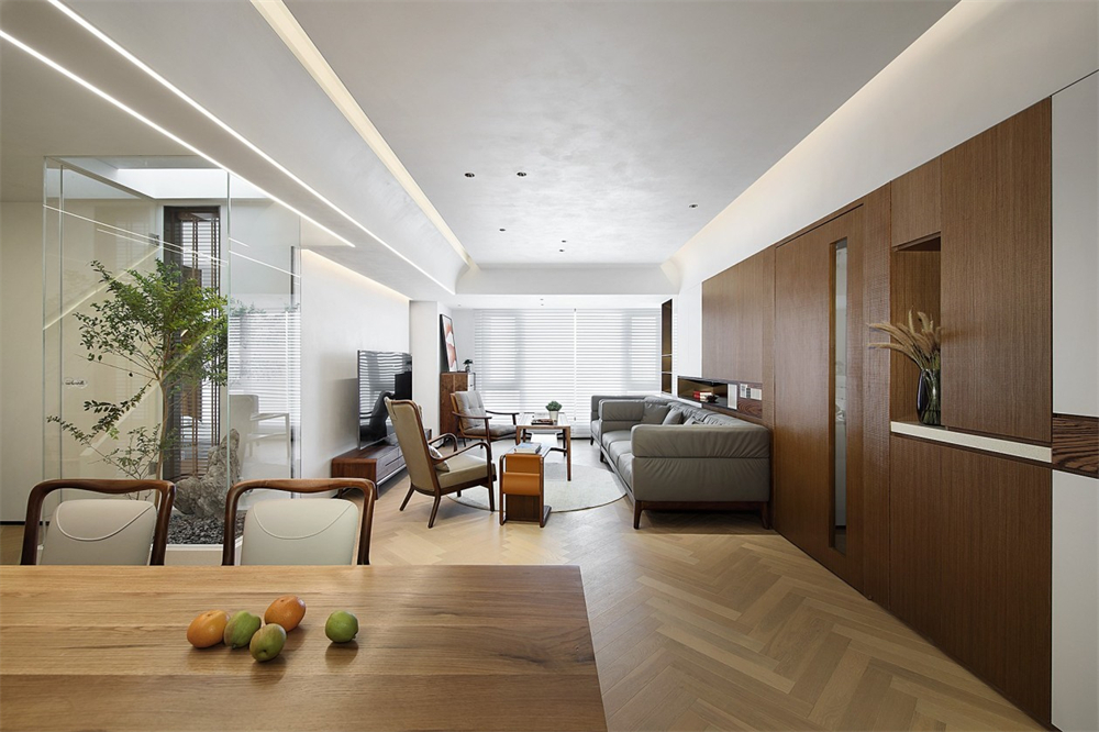 200㎡大平層整木定制，現代極簡風格(圖3)