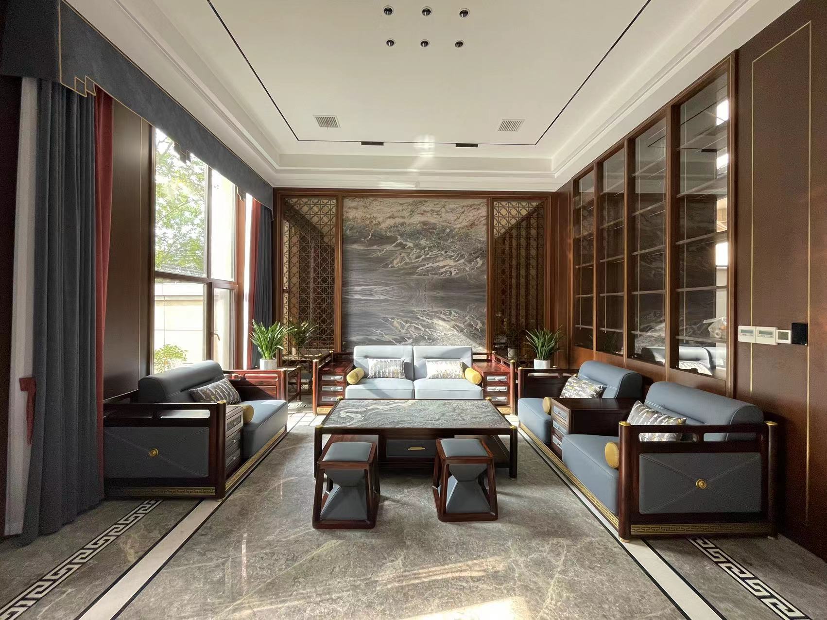 500㎡整木定制別墅,實拍新中式風格裝修(圖1) 1.jpg